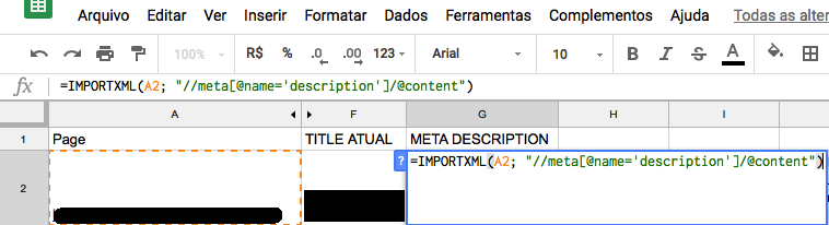 Fórmula para exportar a meta description do site