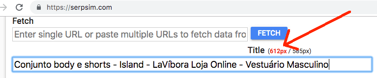 Loja Integrada SEO Title - utilizacao do serp simulator.