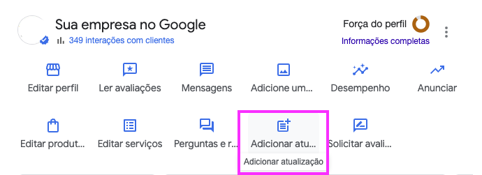 google perfil empresa - atualizar profile